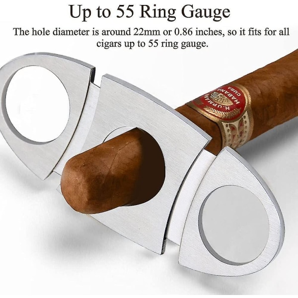 Cigar Cutter i rustfrit stål - Guillotine Cigar Cutter - Dobbelt blad