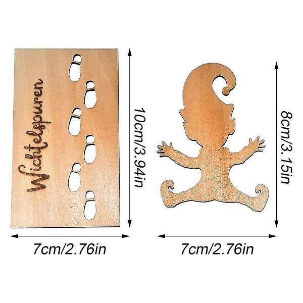 Tonttu-stencilit Tonttu-ikkuna Tontun jalanjäljet Joulu Tonttu-stencilit - Stencil Puinen B