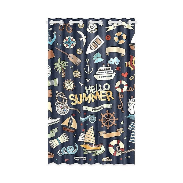 Marin nautisk design fönstergardin vardagsrum sovrum fönsterdraperier 130x210 cm