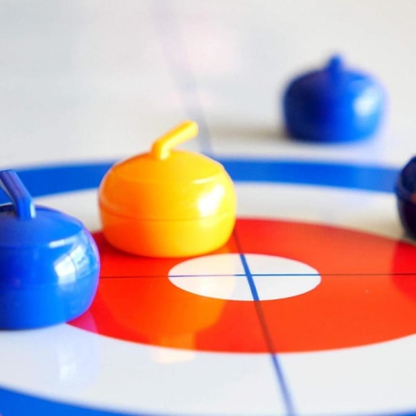 Mini bordscurlingspel, minibordscurlingbollar, set, familjespel curlingbrädspel med 8 bollar, bärbart curlingspel