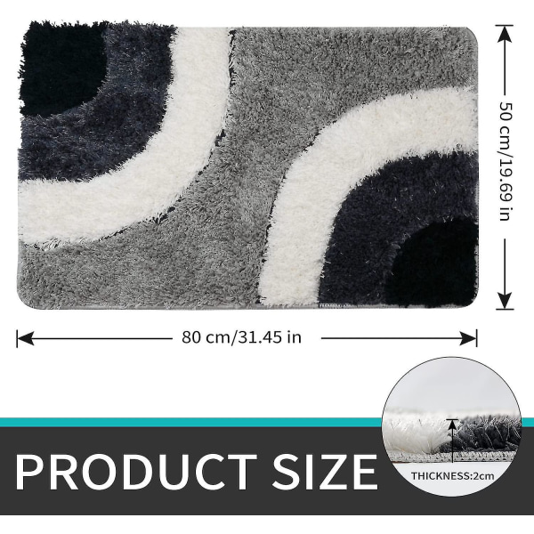 Badematte, absorberende sklisikker mikrofiber dusjmatte 50x80cm maskinvaskbar baderomsmatte