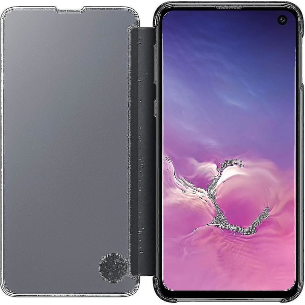 For Samsung Galaxy S10 Beskyttende Clear View Folio Cover Case - Sort