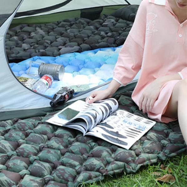 Sovsäck för camping, ultralätt sovsäck med inbyggd kudde, uppblåsbar campingmadrass för backpacking( Färg : Camou