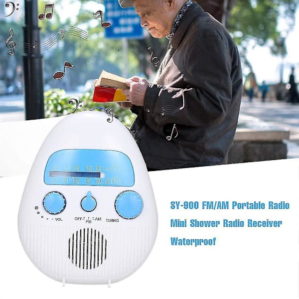 2023 - Vanntett dusjradio - Trådløs mini dusjradiohøyttaler
