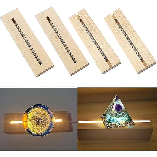 LED Trædisplay, Rektangulær Display Sokkel, Lysestativ Til Lasergravering af Krystal Glas Akryl