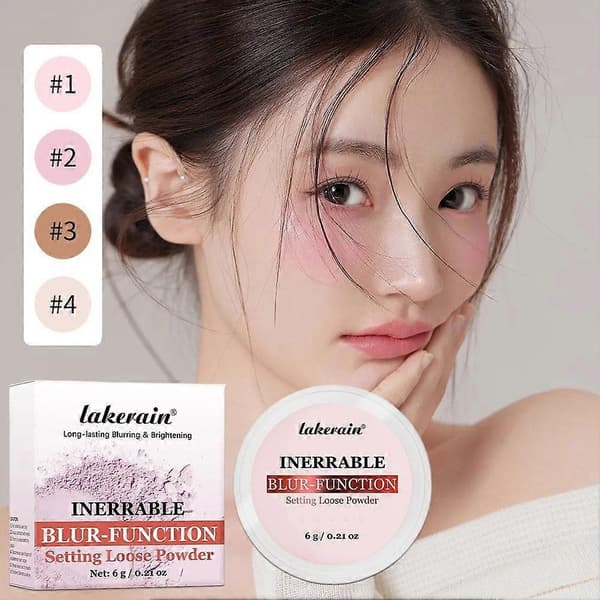 Lakerain Blur Setting Powder, Langtidsholdbar, Oliekontrol, Mat Makeup E3K2 6g LIGHT TRANSLUCENT