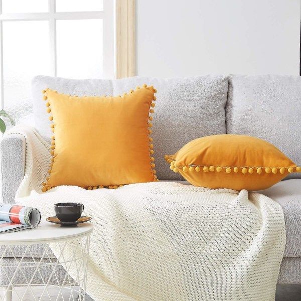 2 kpl Pompoms Rative Case Cush Throw