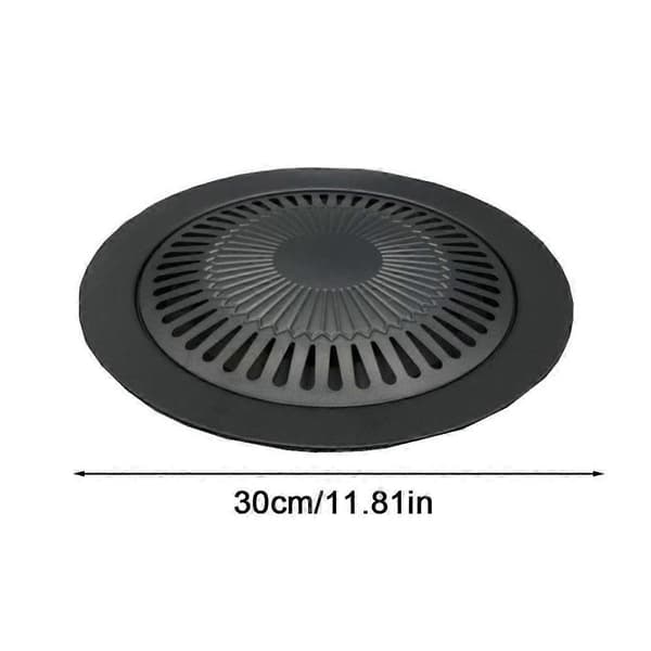 Pyöreä grillilevy BBQ-grilli Palamaton rasva Ulkogrillit Savuttomat piknikit E1M4 black onesize