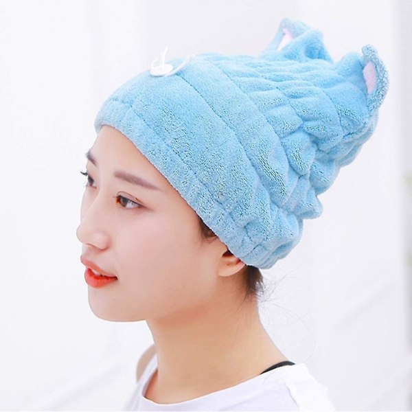 2 stk. Mikrofiber Hår Tørring Håndklæder, Sød Badehåndklæde Wrap, Ultra Blød Absorberende Hår Tør Hat Cap, Hurtig Tørring Badehætte Til Kvinder A