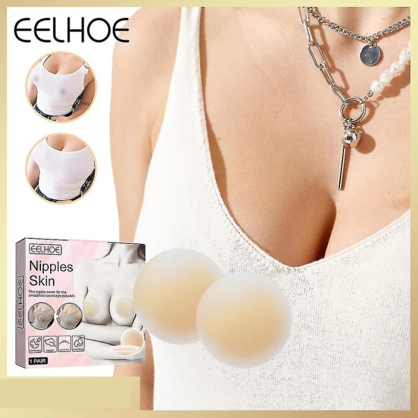 1 par Silikone BH Pasties Pad Selvklæbende brystvortebetræk Anti-bule Genanvendelige brystvorter Patches Tilbehør til kvinder