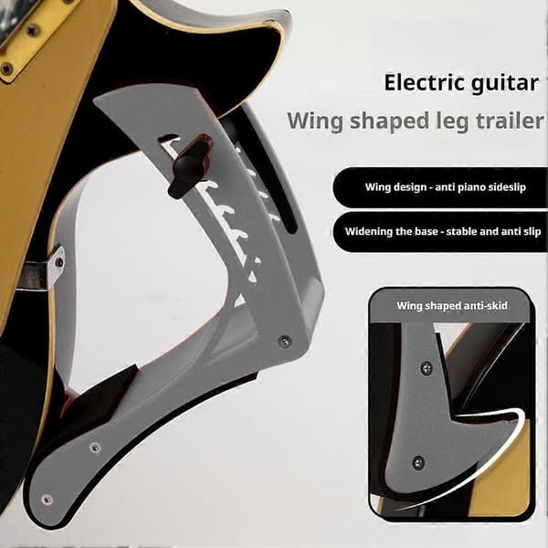 Justerbart elgitarrbenstöd, halkfritt ergonomiskt gitarrhållare Gray
