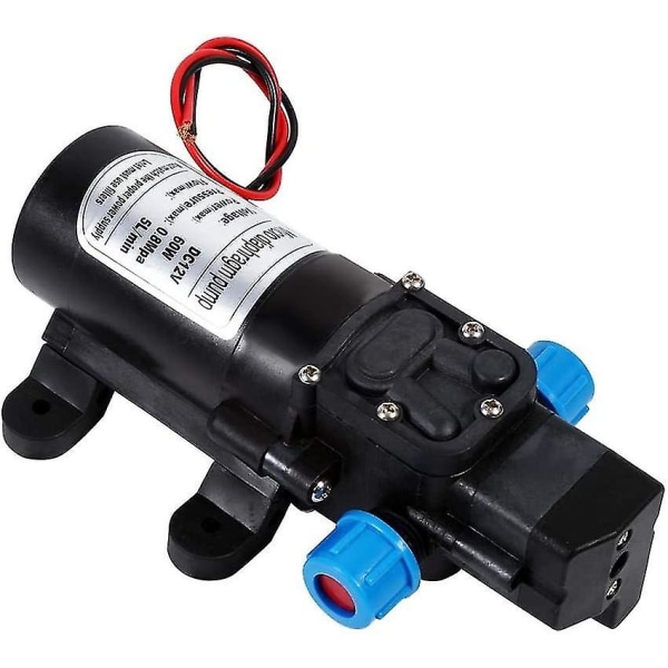 Vannpumpe, trykkpumpe vann med trykkbryter, automatisk, høytrykk, 12 V, 80 W, 5 L/min DC, membranpumpe, selvsugende for bilvask