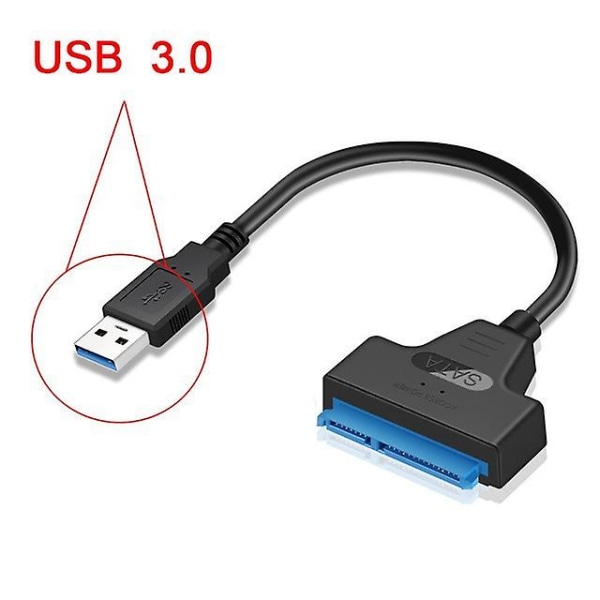 USB till SATA Adapterkabel för 2,5 tum SSD/HDD-enheter, Extern SATA till USB 3.0 Konverterare och Kabel, USB 3.0-SATA III Konverterare (SATA-USB 3.0 Konverterare