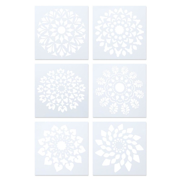 6 st Stencilark Ritmallar Mandala Dot Målningsmallar Blomsterschabloner Gör-det-själv-schabloner