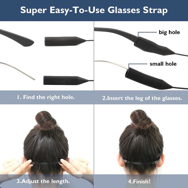 Brillestropp for barn Brillestropper 3 STK Sportsbrillestropp Atletisk stropper for briller Solbrillerstropp Brilleholdere rundt halsen (2 stk 10
