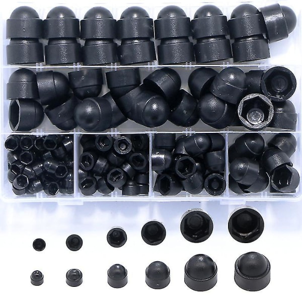 Starlight - 145 st Plastmuttrar, Mutterskydd, Hexagonmutterskydd, Svarta Hexagonmutterskydd, M4 M5 M6