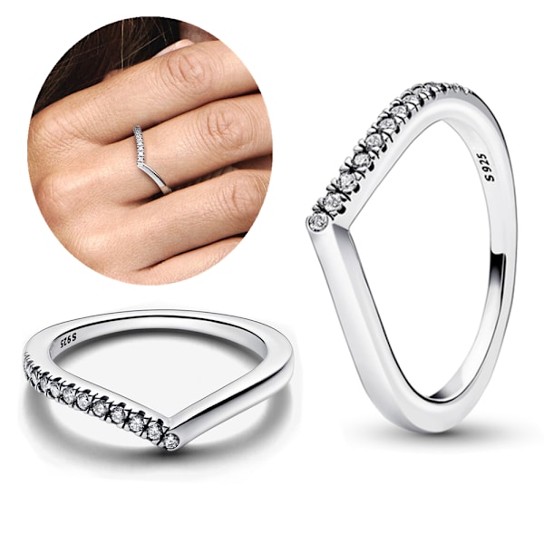 925 Sterling Silver Ring för kvinnor med kubisk zirkonia sten måne och blommig stil bröllop smycken gåvor PYR030 7