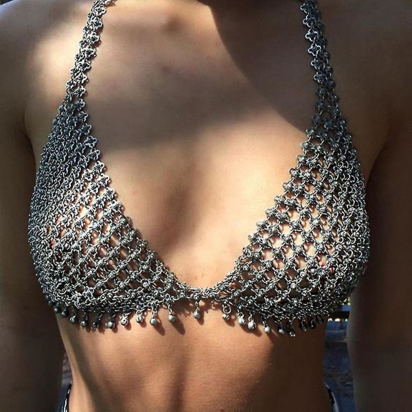 Kvinder Body Chain Trend Metal Halskæde Sexet udhuling BH Chain Body Chain
