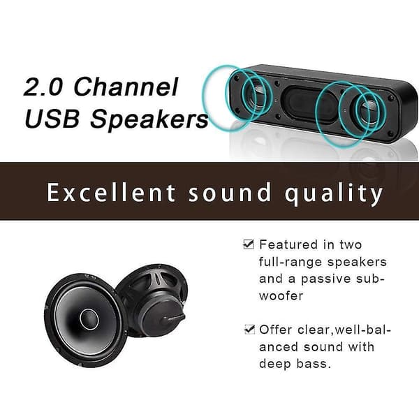 USB Computerhøjttaler, Trådløs Mini Soundbar Højttaler Til Computer