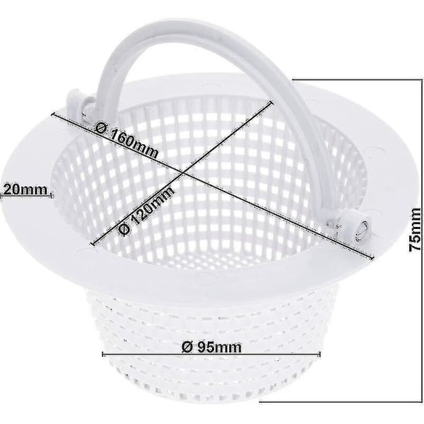 Swimming Pool Skimmer Korg 16cm I Ersättningskorg för Standard Skimmer I Swimming Pool Förfilter I Med handtag för enkel borttagning