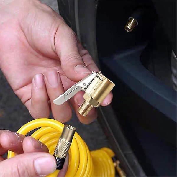Bil Lastbil Mässing Luftpump Chuck Däckventil 8mm Pumpventil Klämma Klämma Klämma Adapter