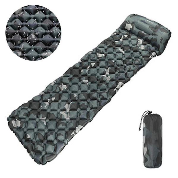 Soveromspute for camping, ultralett sovepute med innebygd pute, oppblåsbar campingmadrass for backpacking( Farge : Camou