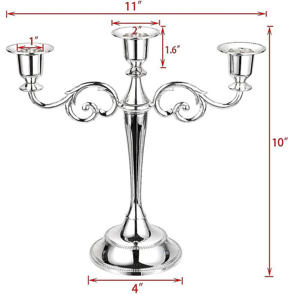 3 armer metall kandelaber lysestake sølv europeisk elegant lysestake stearinlys stativ for bryllup spisebord julefest Ho