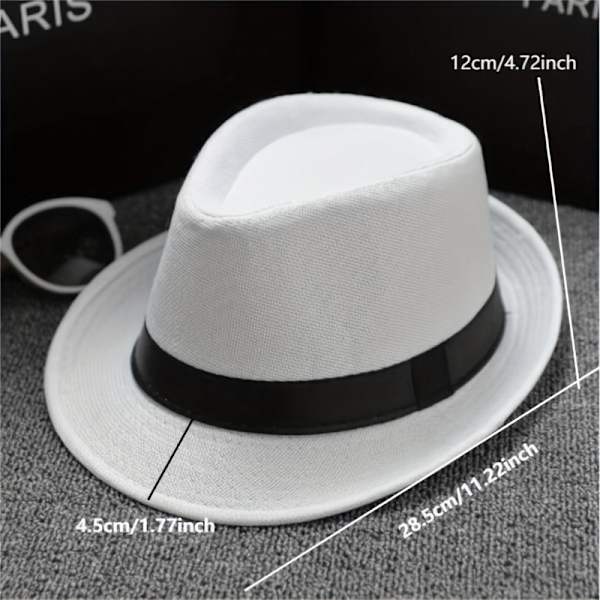 Herre Hvid Bomuld og Linned Jazz Hat Ren Far Imitation Hamp Skjold Bryllup Hatte Gray