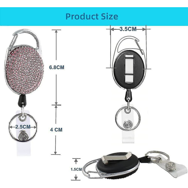 Extendable 3 Pieces Id Card Jojo, Retractable Id Card Holder Key Roll Keychain Lanyard Extendable For Keys, Card Holder Id Card Holder