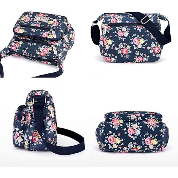 Kvinnors multi-ficka casual crossbody handväska vattentät axel nylon väska