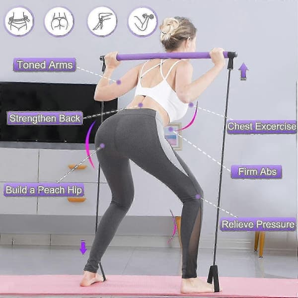 Pilates-harjoitustanko vastuskuminauhalla, koko kehon harjoitteluun