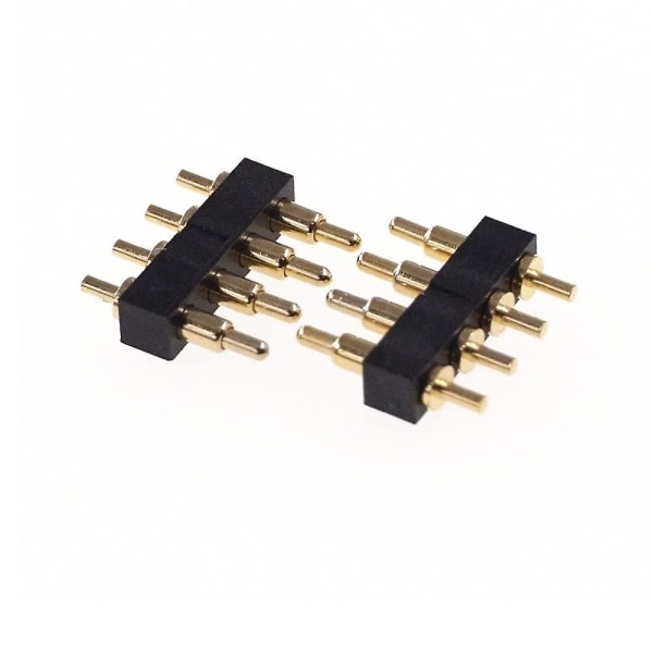 6 stk. forgyldt fjederbelastet fingerbøl Pogo-stift 7,5 mm lang stift han fjeder Pogopin-header målforbindelse gennem hold Pcb (4 stift