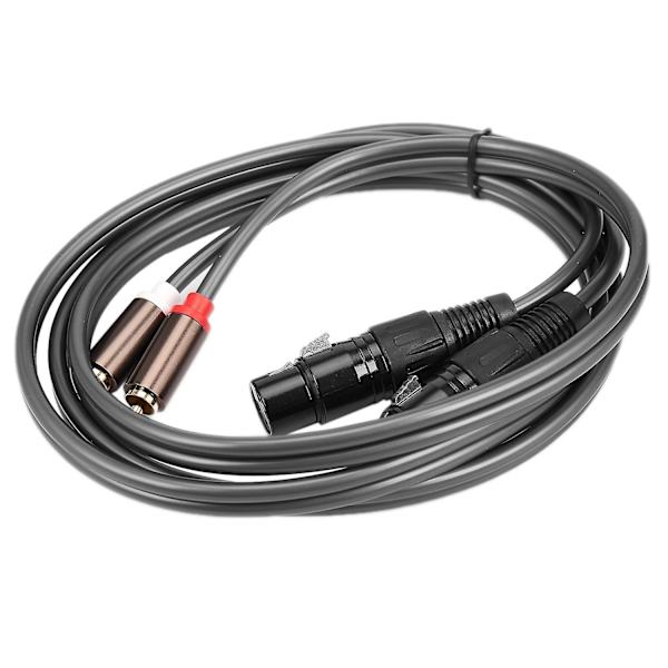 Dobbelt Hun XLR til RCA Kabel, robust 2 XLR Hun til 2 RCA Han Kabel HiFi Stereo Lydforbindelse