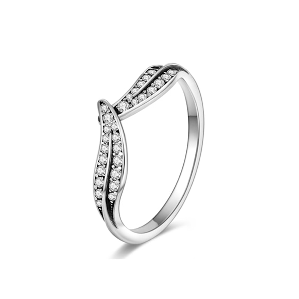 925 Sterling Silver Ring för kvinnor Bröllop Smycken Gåvor 8