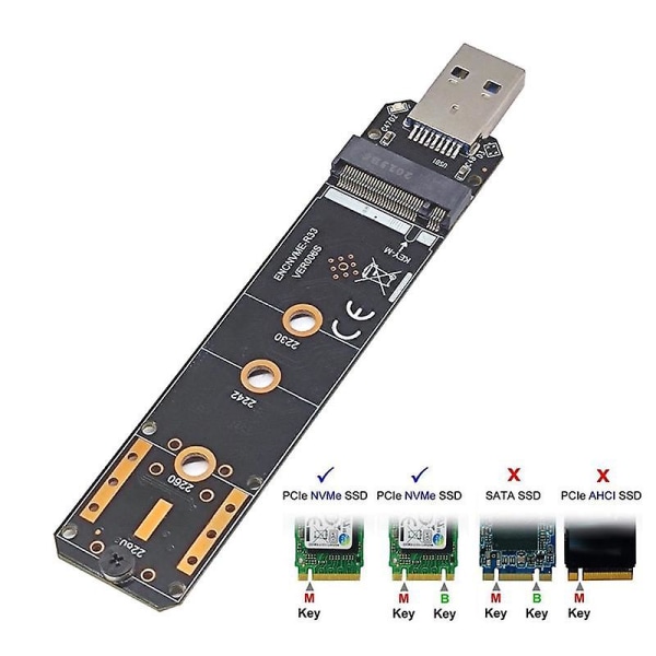 Usb3.2 Gen2 10gbps til Nvme-protokol M.2-boks til en port Realtek Rtl9210-kortåbning