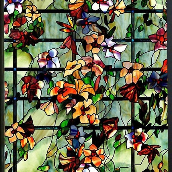 3d statisk klamre vindusfilm frostet farget Camellia Glass-klistremerke Privat dekorativt glass-klistremerke for baderomsinnredning
