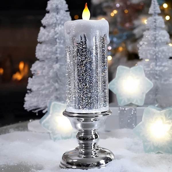 LED-julstjärnor, 7 Färgväxlande USB-Laddningsbara, Vattentäta Snurrande Glitter Lågfritt Ljus
