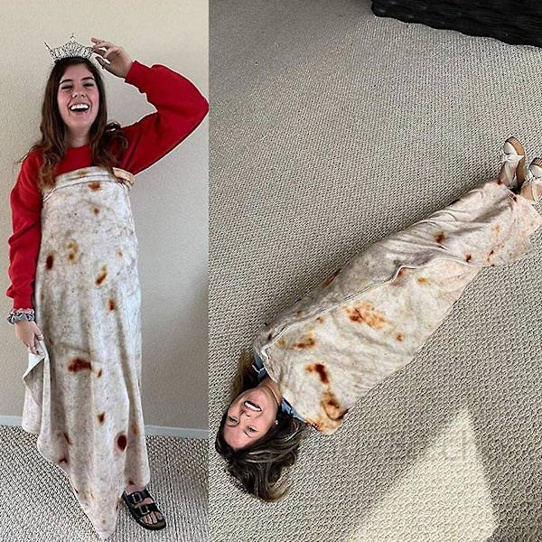 Burrito Tæppe, Nyhed Taco Tæppe, Familiegave Til Venner, Blødt Flannel Tagg Tæppe