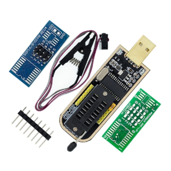 Ch341a 24 25-sarjan Eeprom Flash Bios USB ohjelmointimoduuli+soic8 Sop8 testiklipsi Eeprom 93cxx /