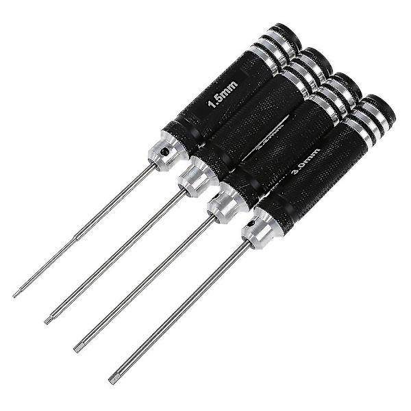 4 stk. 1,5 mm 2,0 mm 2,5 mm 3,0 mm sekskantet skruetrækker til Rc helikopterfly