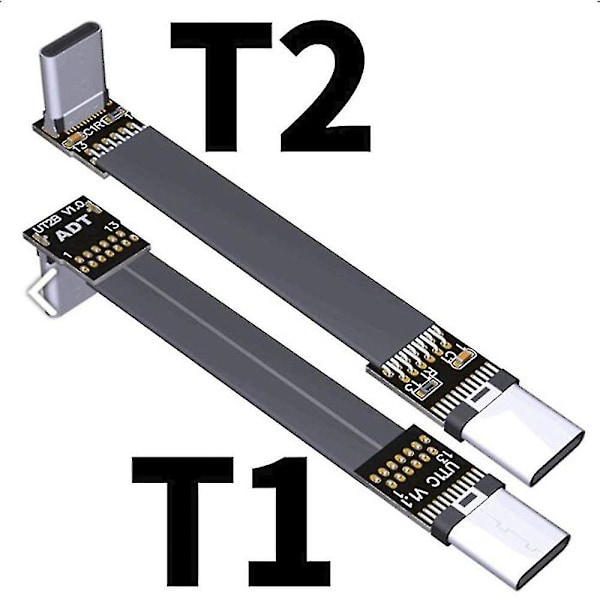 Usb 3.1 Typ C till Typ C förlängningskabel 90 graders adapter Fpc Fpv band platt Usb C-kabel 3a 10gbp