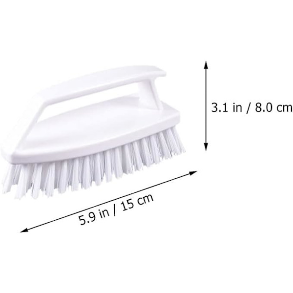 2 st Plastkläder Tvätthandske Tvättskrubb Borstar Skor Rengöringsborste Handtag Sänka Matta Golvborste Kakel Rengöringsborste ( Vit )