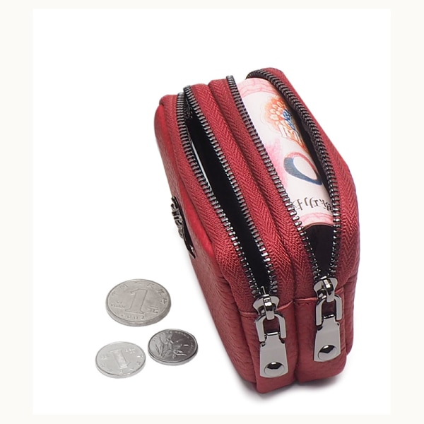 RFID kreditkortholder, lille læder lynlås kort taske tegnebog til kvinder