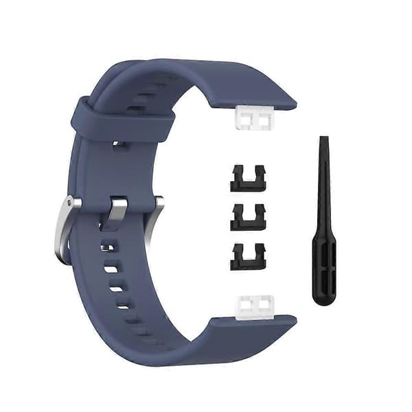 Blød silikone urrem til Huawei Watch Fit - Mørkeblå Dark Blue