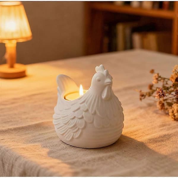 3D Kylling Lysestake Silikonform DIY Gips Ornament Aromaterapi Lys Utsøkt Tekstur Mykt Materiale Enkel Demoulding