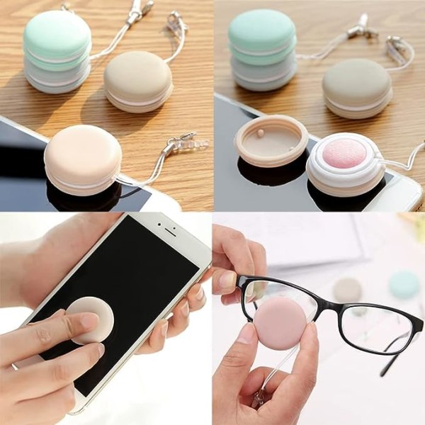 12 STK Macaron Mobile Phone Screen Wipe, Macaron Mobile Phone Screen Cleaning, Portable Mini Macaron Cleaning Cloth, Cellphone Touch Screen Computer Gl