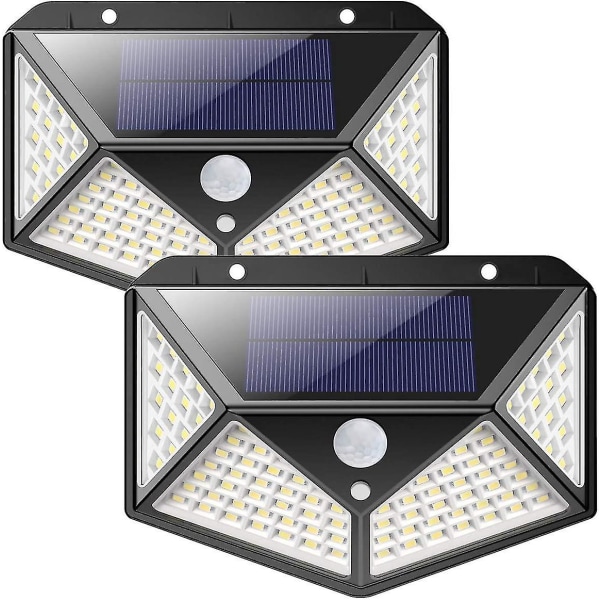 Solcellslampor utomhus [2-pack] 100 LED 2200mah Vattentät utomhusbelysning 270 solcellslampa