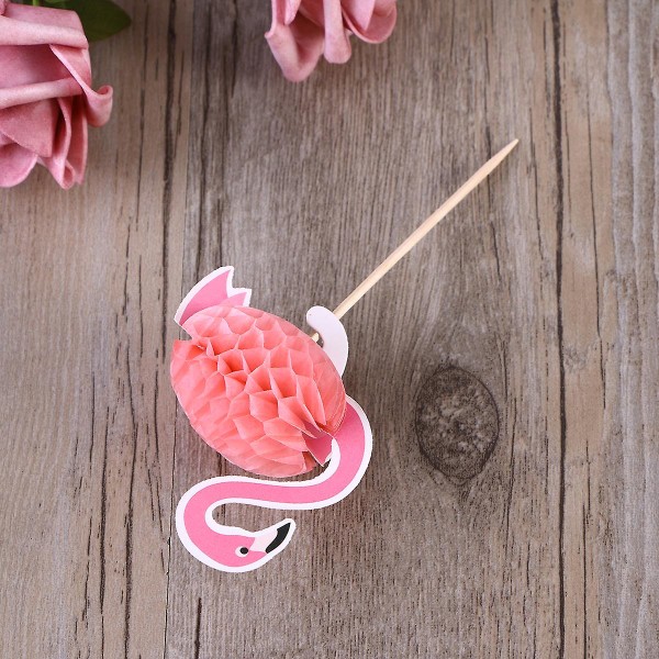 6 st Flamingo Cake Toppers - Pappersdekoration 3D Flamingo Cake Dekoration 3D Flamingo Cake Picks 3D Flamingo Topper