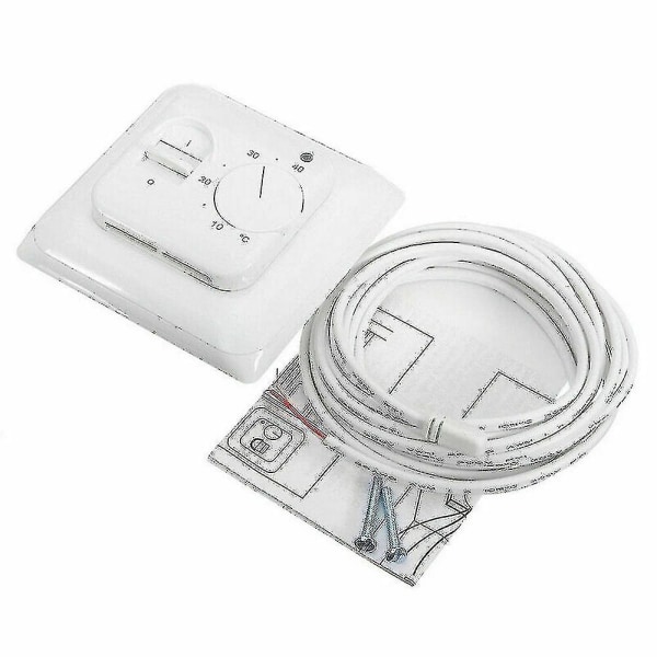 Elektrisk gulvvarme termostat temperaturkontrollbryter + sensor kabel