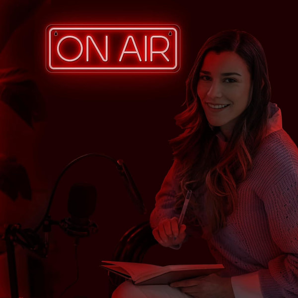 On Air -merkki - Live On Air neonmerkki Twitchille, Tiktokille, Youtube-striimaajille/pelaajille - Live-striimaus/tallennusvalo - Punainen